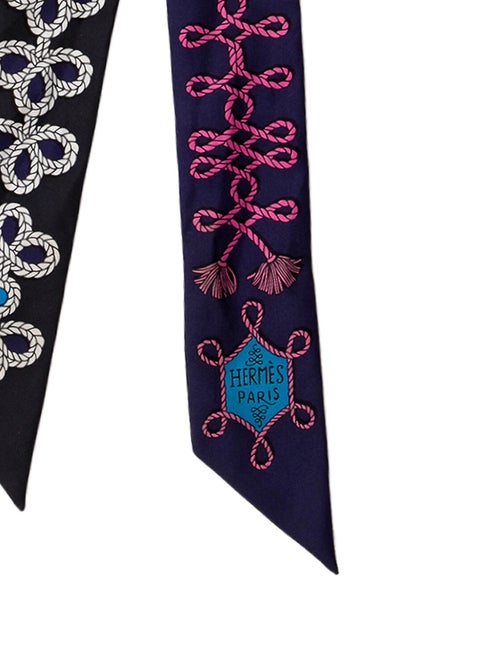 Hermès Galons et Brandebourg Silk Twilly Scarf