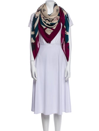 Hermès Imprimeur Fou Washington's Carriage Cashmere Shawl