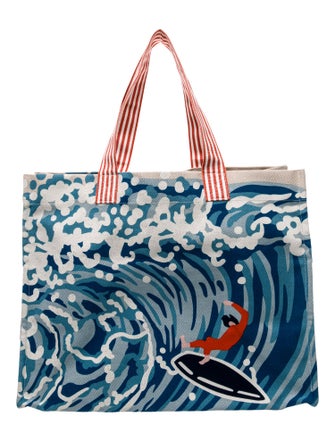 Hermès Toile Waves Beach Bag