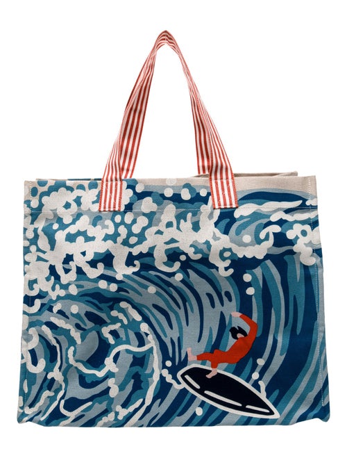 Hermès Toile Waves Beach Bag