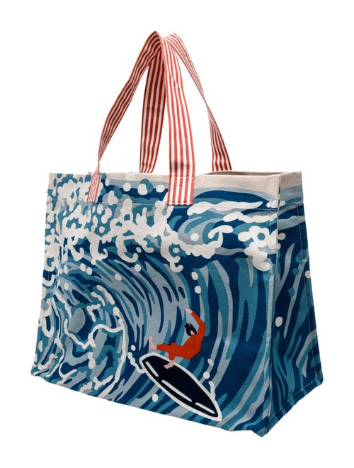 Hermès Toile Waves Beach Bag