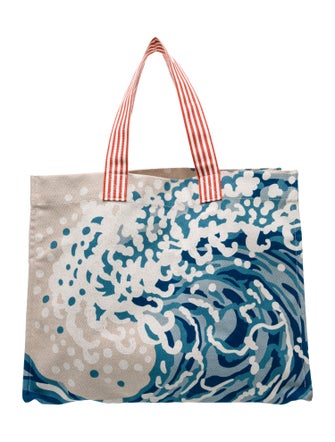 Hermès Toile Waves Beach Bag