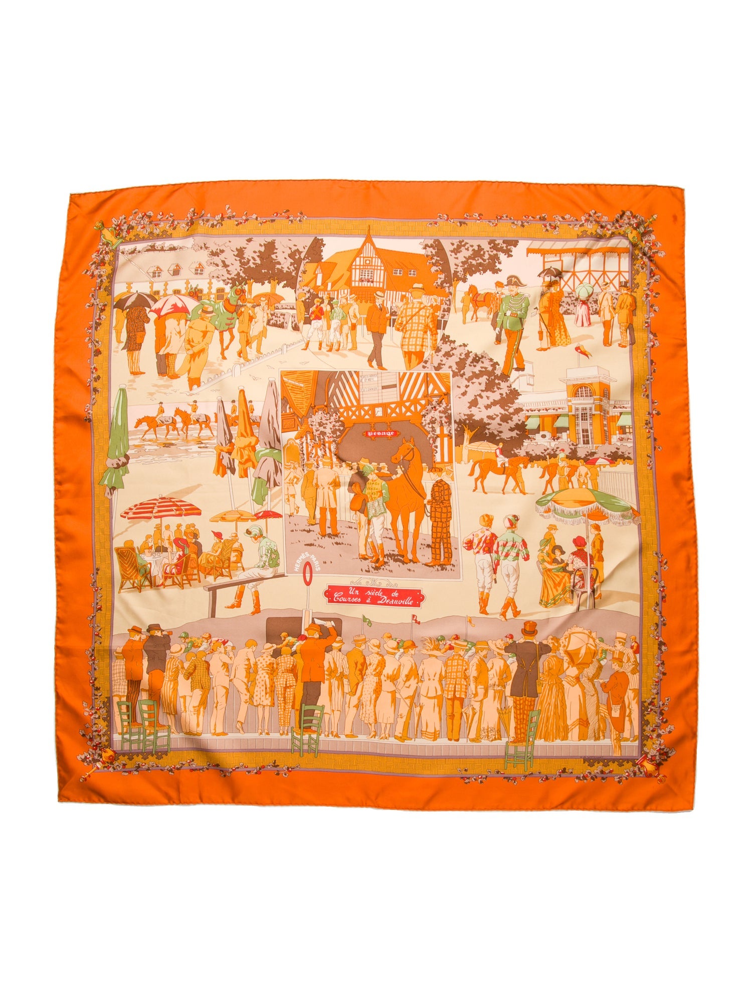 Hermès Un Siecle de Courses a Deauville Silk Scarf
