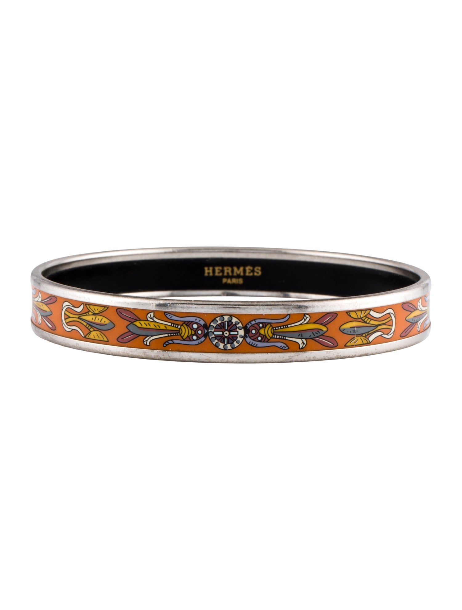 Hermès Narrow Enamel Bangle Bracelet
