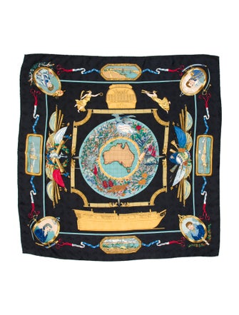 Hermès Le Geographe Jacquard Silk Scarf