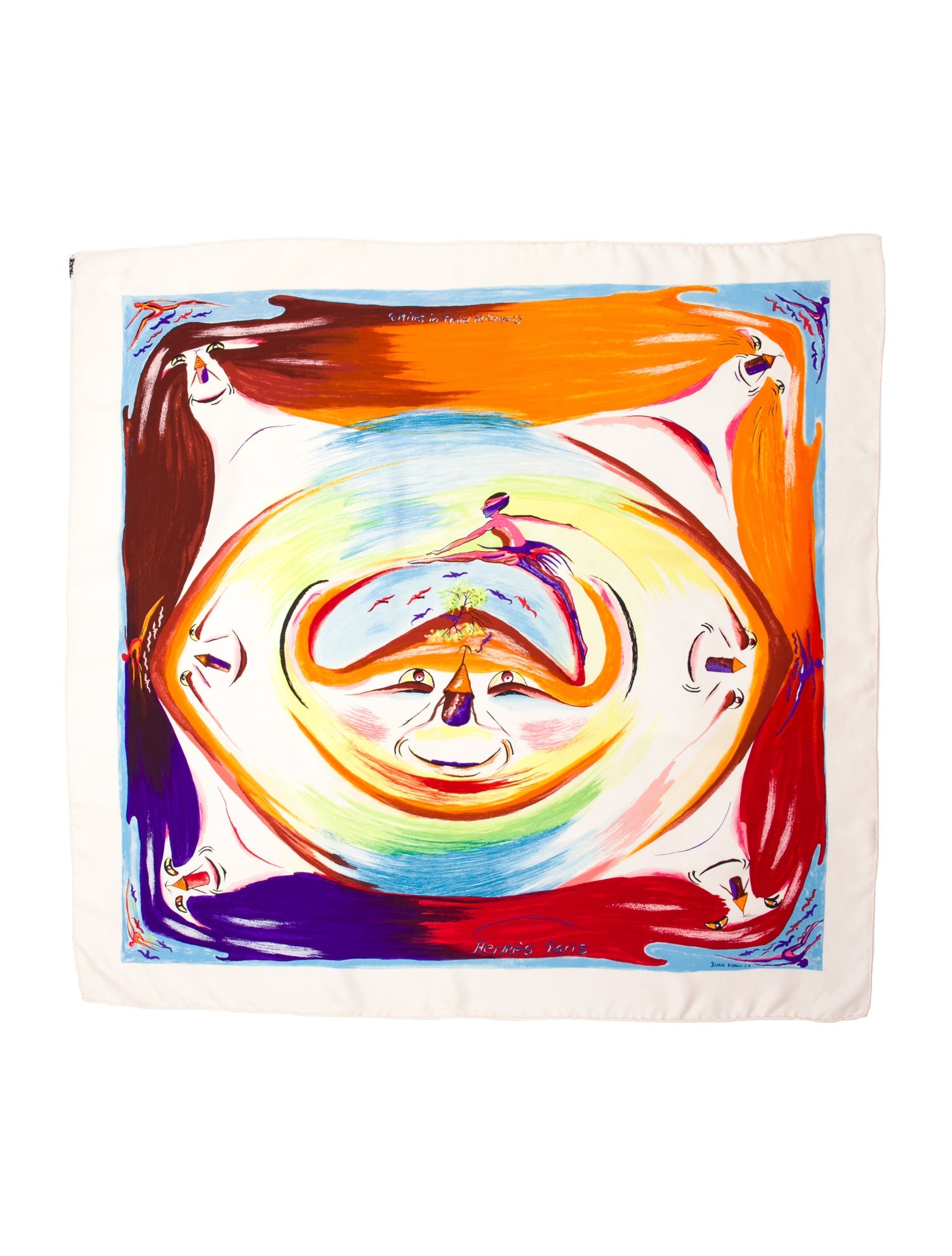 Hermès Smiles In Third Millenary Silk Scarf