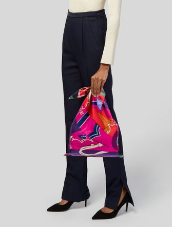 Hermès Petit H Silk Zouaves Et Dragons Furoshiki PM