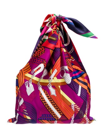 Hermès Petit H Silk Zouaves Et Dragons Furoshiki PM