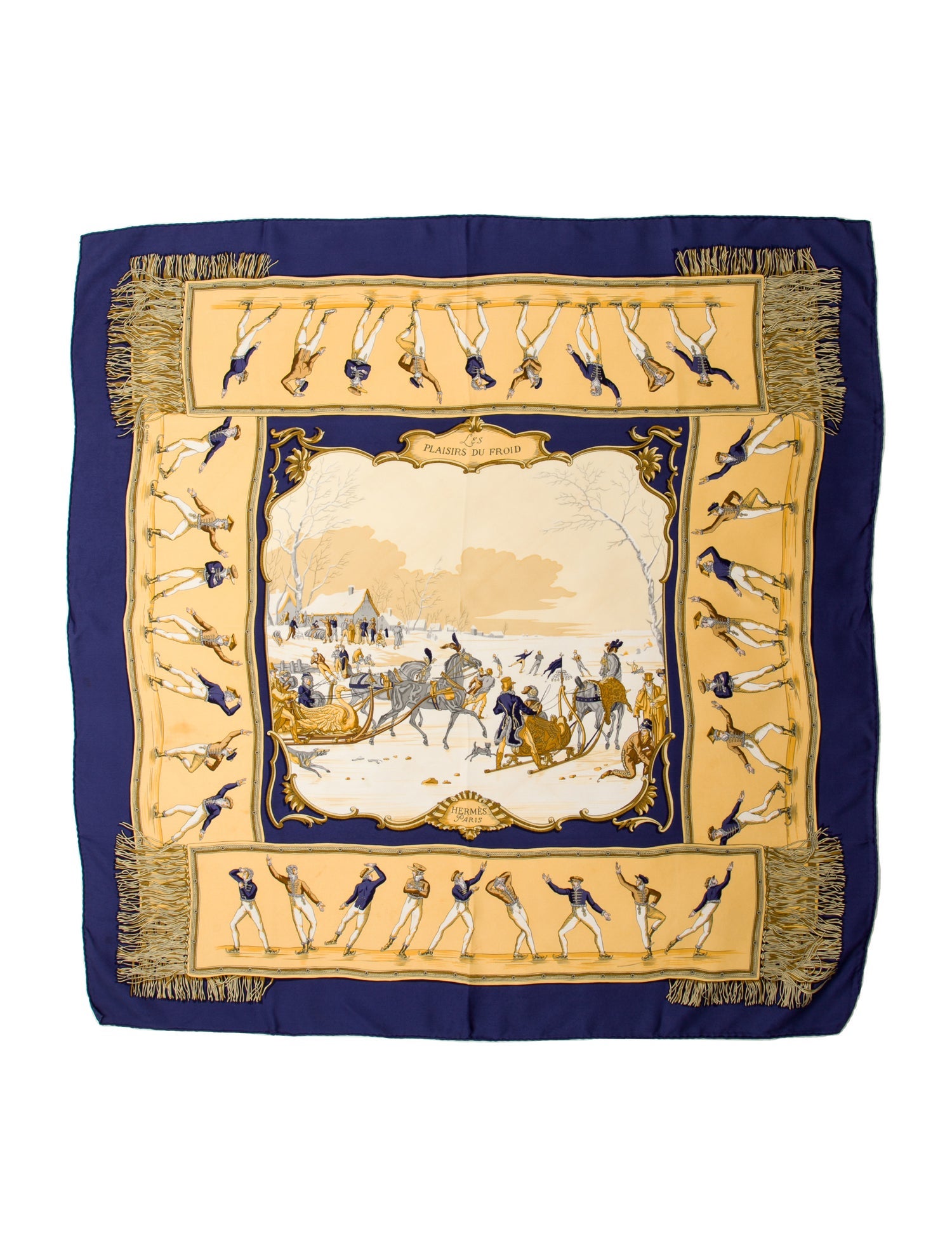 Hermès Les Plaisirs Du Froid Silk Scarf