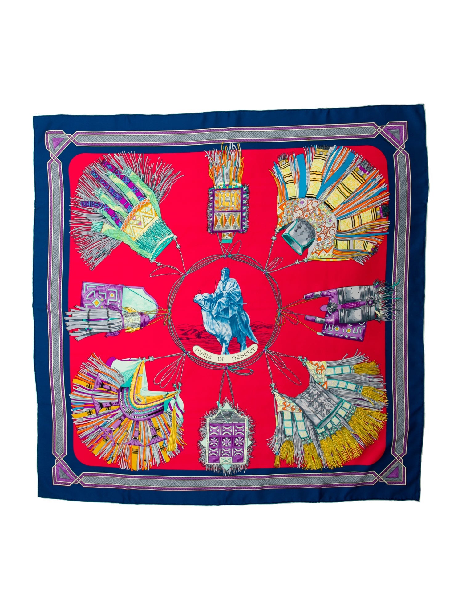 Hermès Cuirs Du Desert Silk Scarf