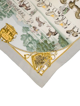 Hermès Presentation de Chevaux Silk Scarf