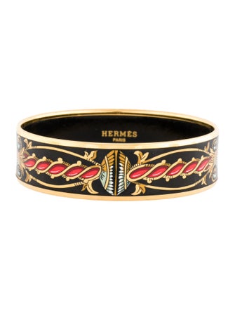 Hermès Enamel Wide Bangle Bracelet