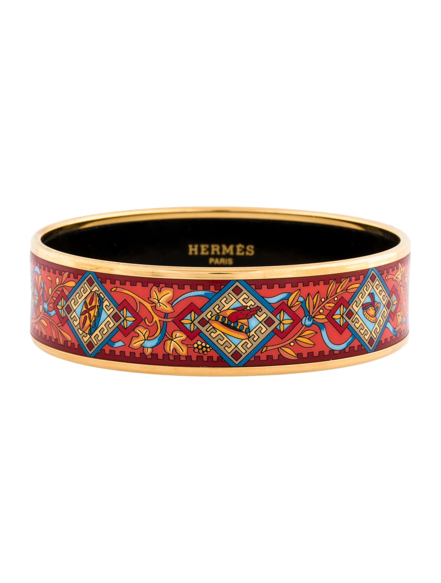 Hermès Enamel Wide Bangle Bracelet