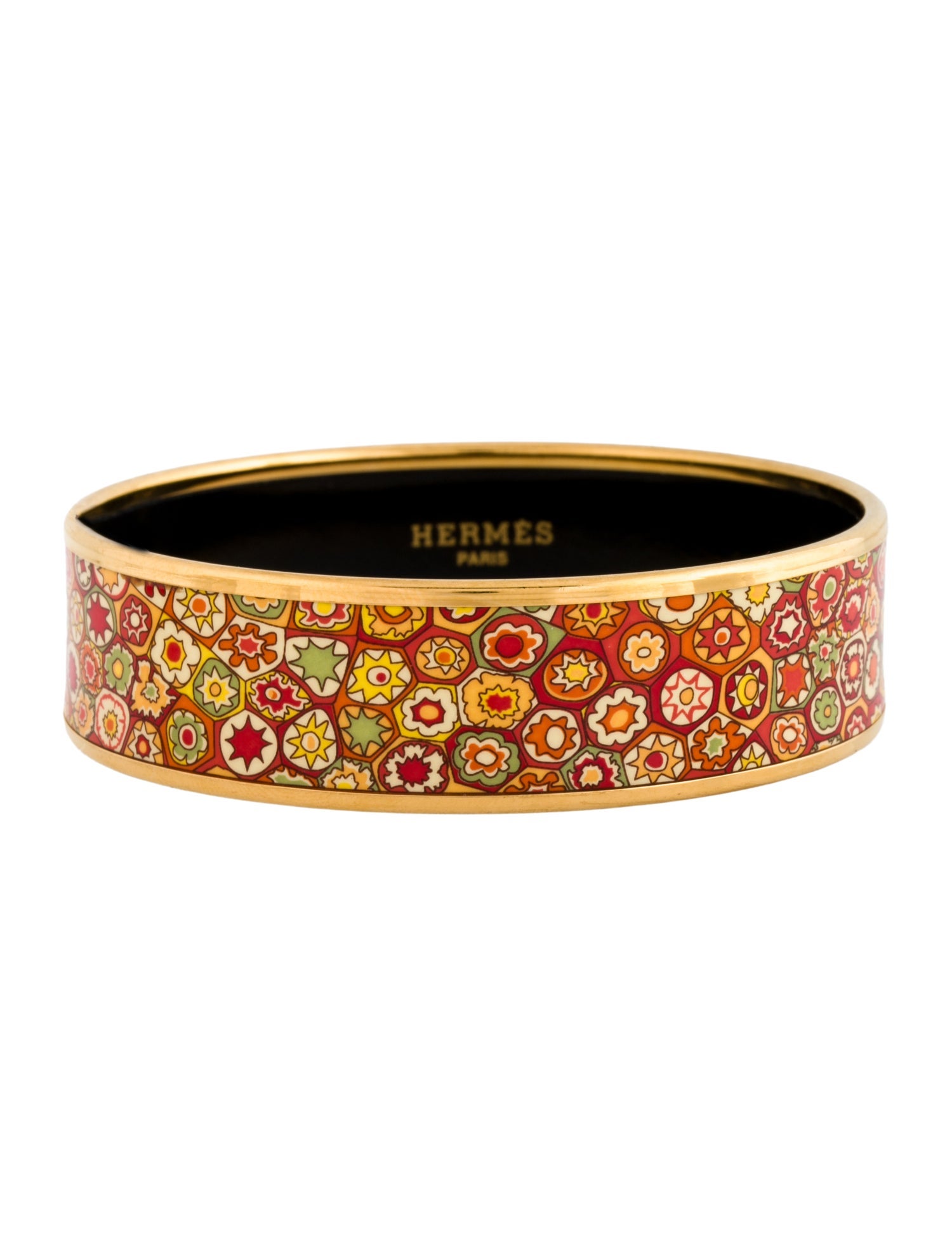 Hermès Wide Enamel Bangle Bracelet