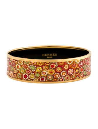 Hermès Wide Enamel Bangle Bracelet