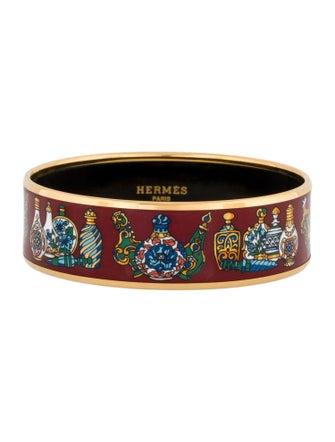 Hermès Wide Enamel Bangle Bracelet