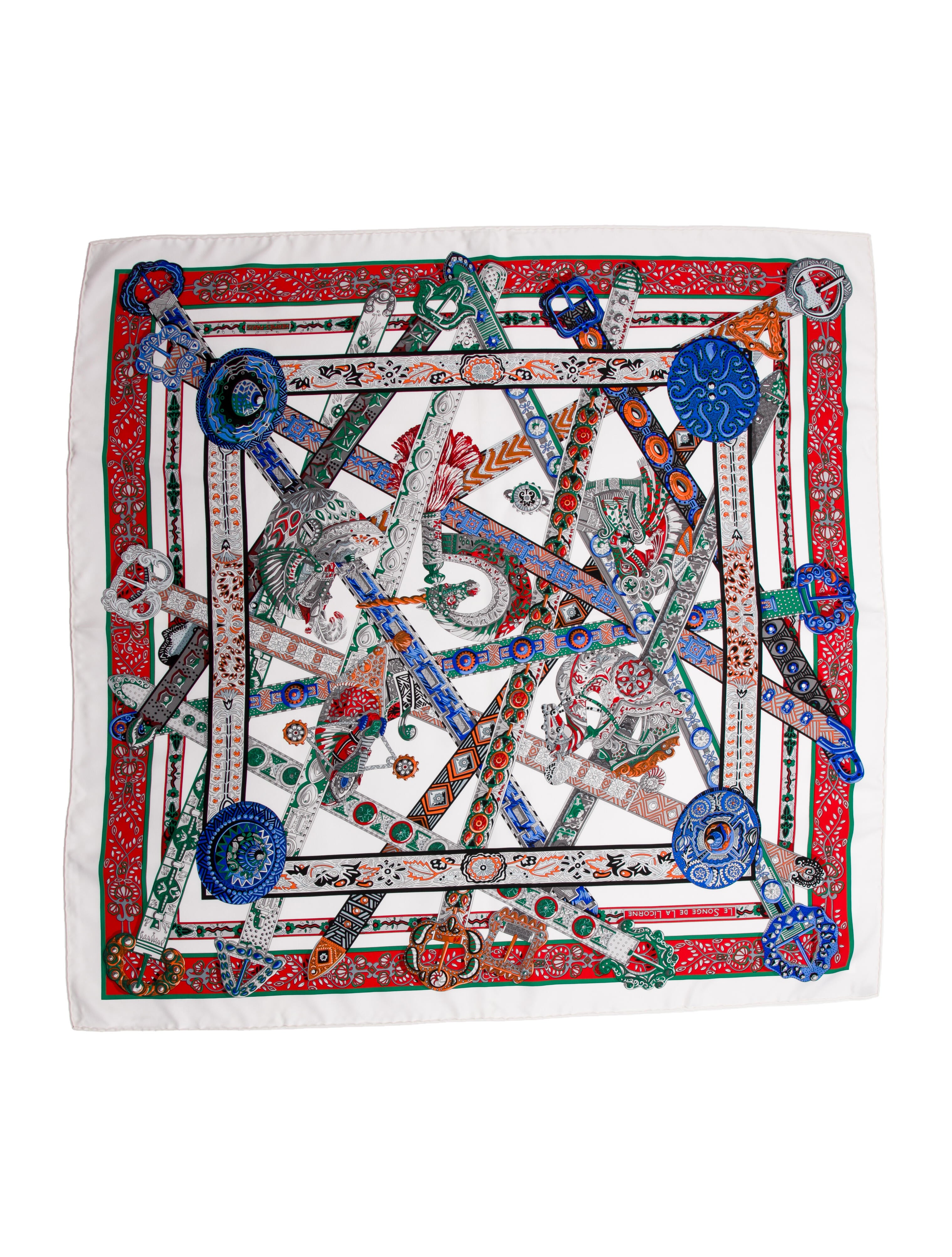 Hermès Le Songe De La Licorne Silk Scarf