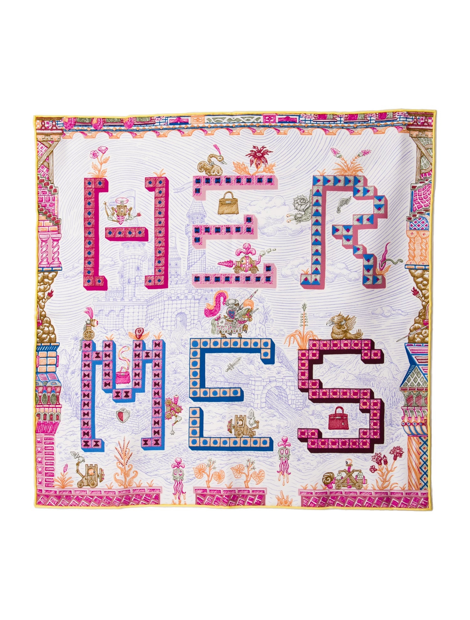Hermès Super Silk Quest Pocket Square Silk Scarf