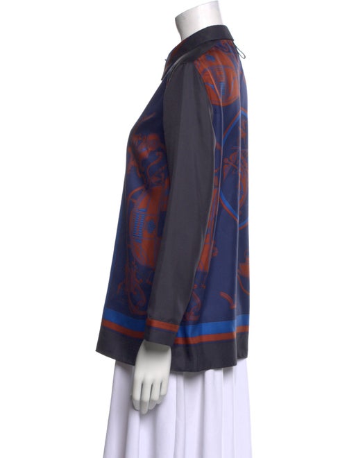Hermès Silk Printed Button-Up Top