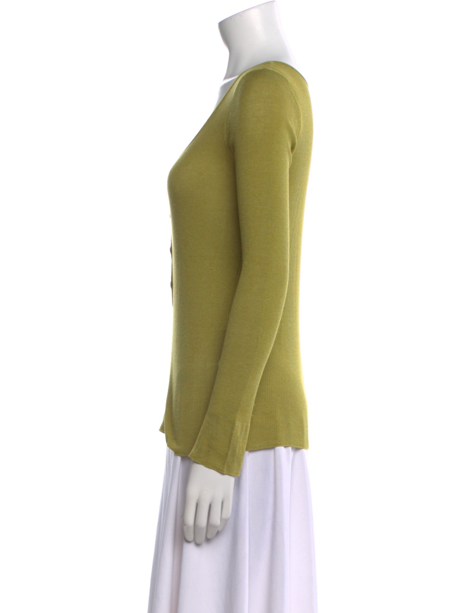 Hermès Scoop Neck Long Sleeve Top