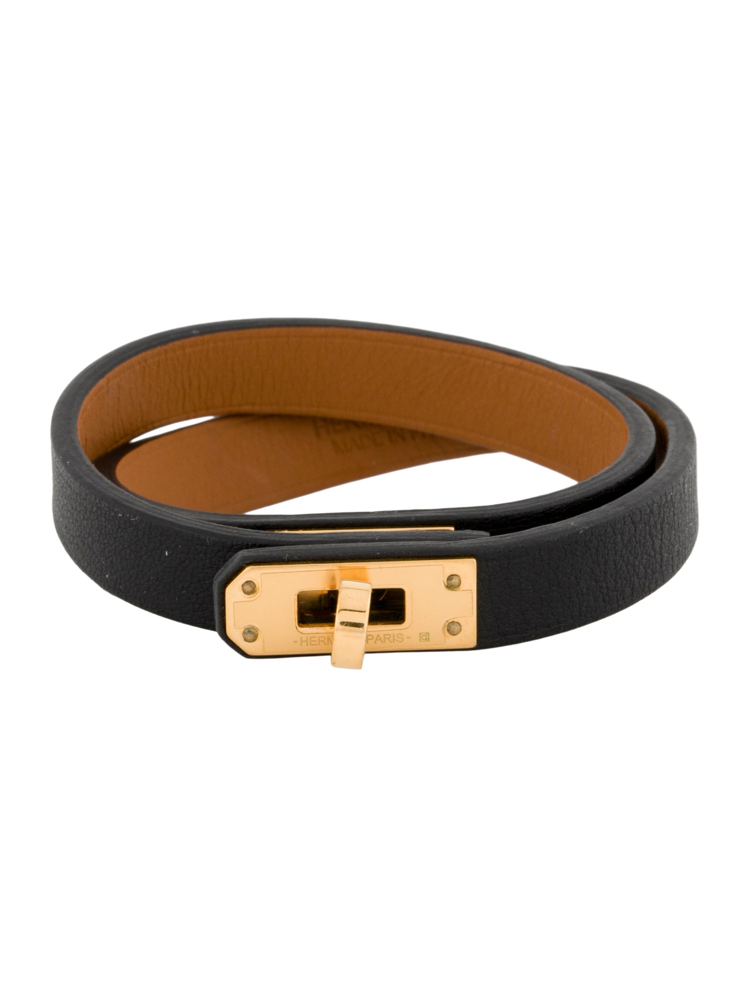 Hermès Leather Mini Kelly Double Tour Wrap Bracelet