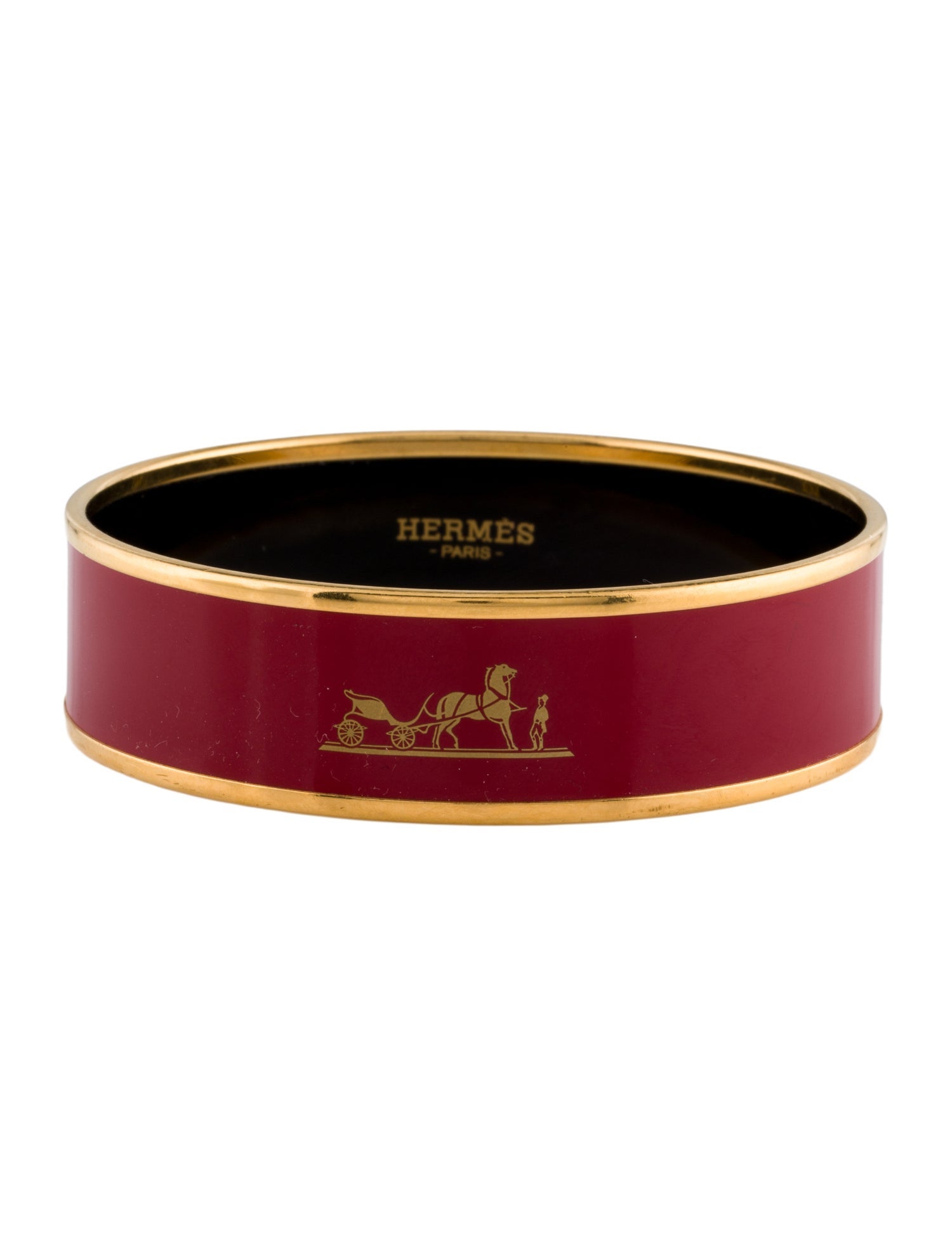 Hermès Wide Enamel Bangle Bracelet