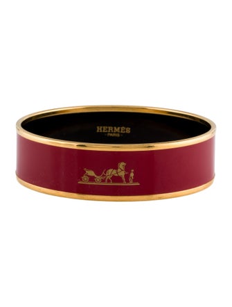 Hermès Wide Enamel Bangle Bracelet