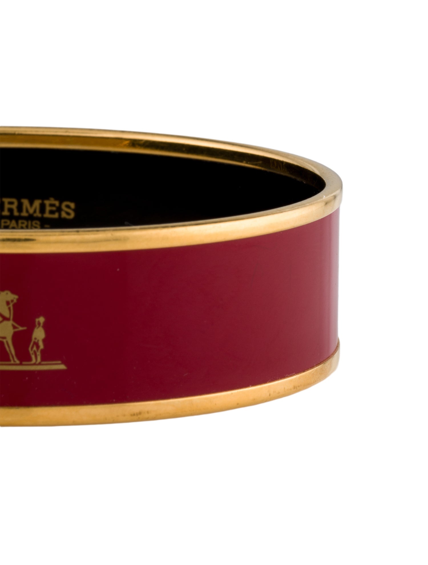 Hermès Wide Enamel Bangle Bracelet