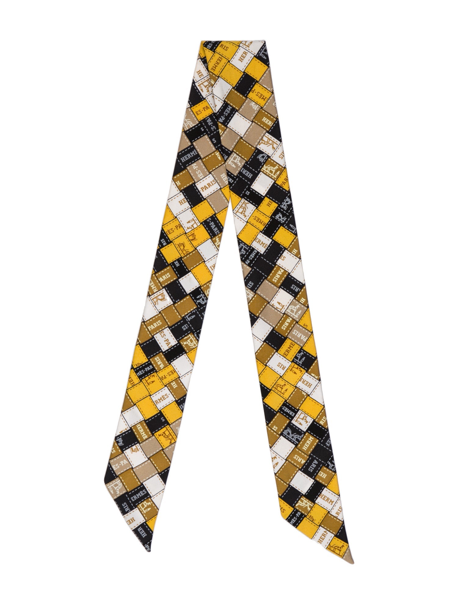 Hermès Bolduc Au Carré Silk Twilly Scarf