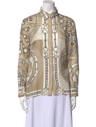 Hermès 2024 Effet Kaleidoscope Button-Up Top