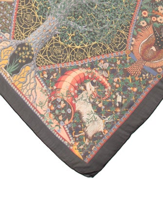 Hermès Axis Mundi Mousseline Silk Scarf