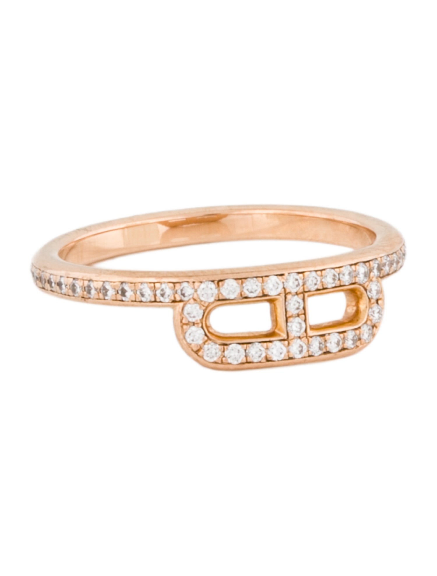 Hermès 18K Diamond Link D'Hermes Ring