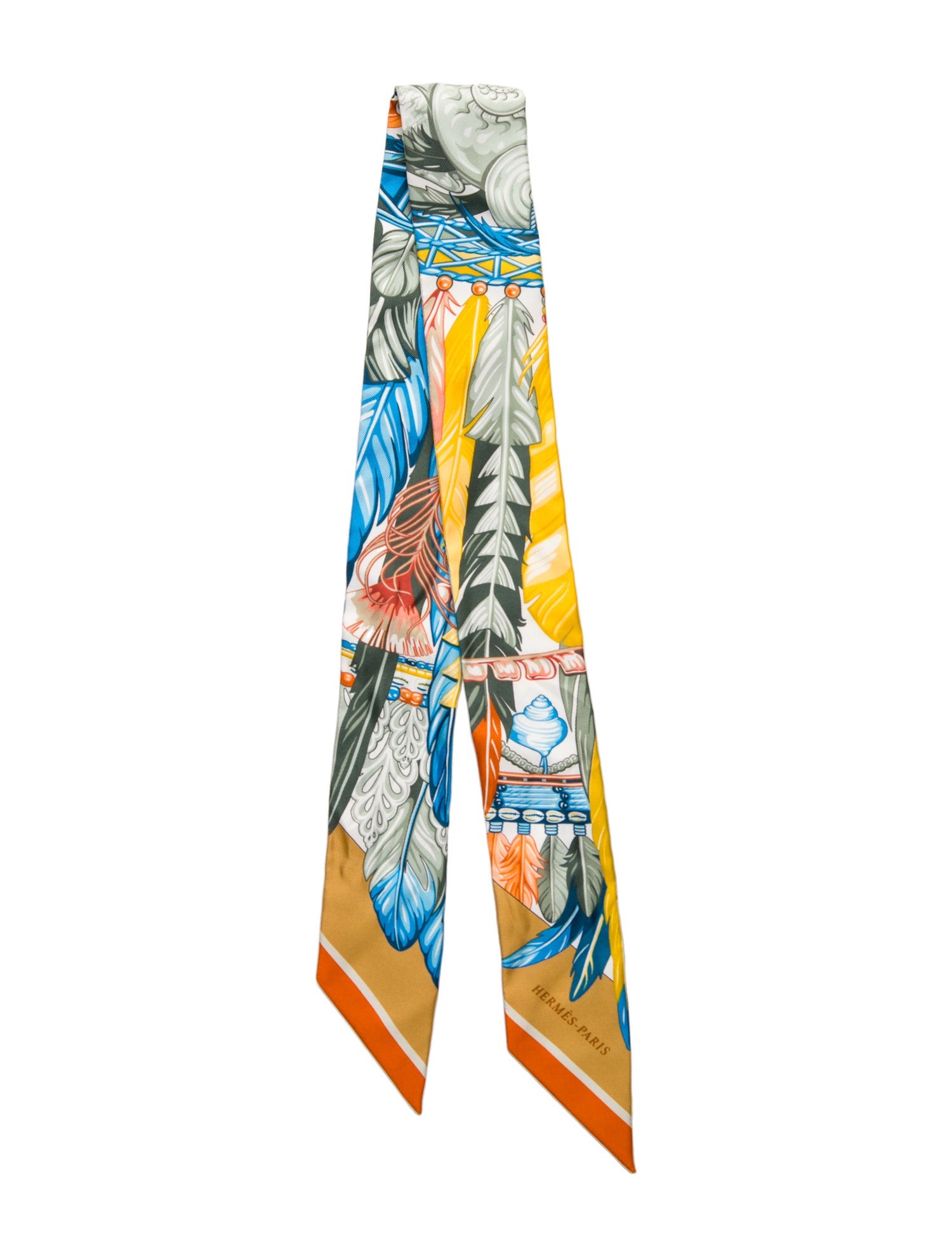 Hermès La Danse Pacifique Silk Twilly Scarf