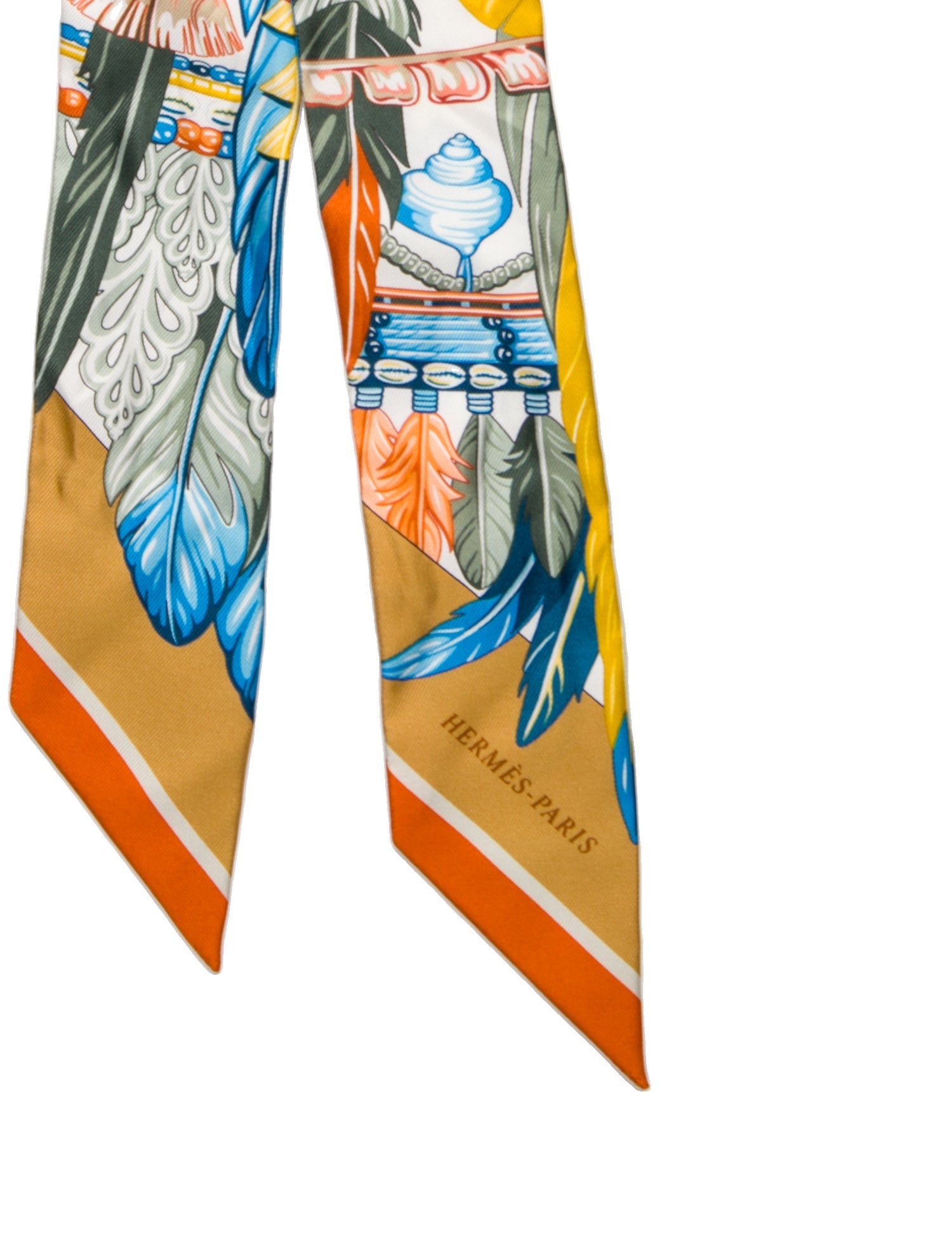 Hermès La Danse Pacifique Silk Twilly Scarf