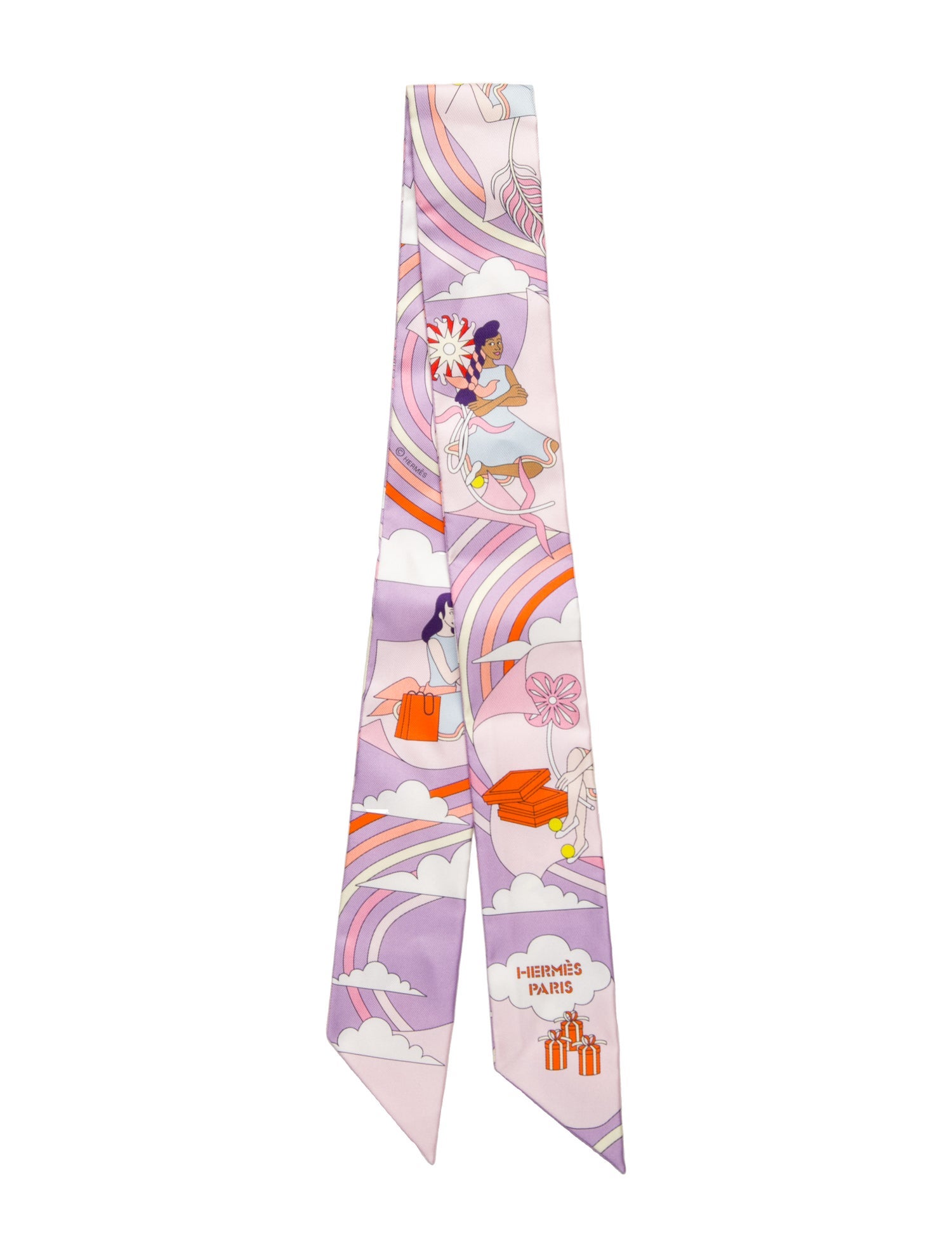 Hermès Carres Volants Silk Twilly Scarf