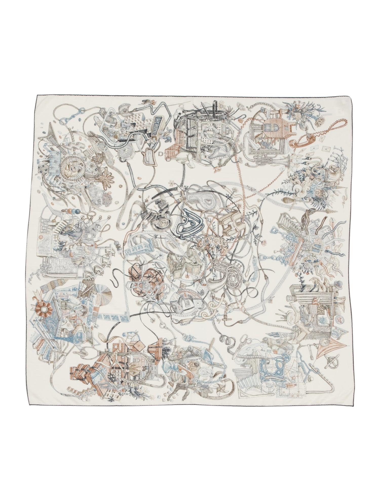 Hermès Le Monde d'Hermès Silk Shawl w/ Tags