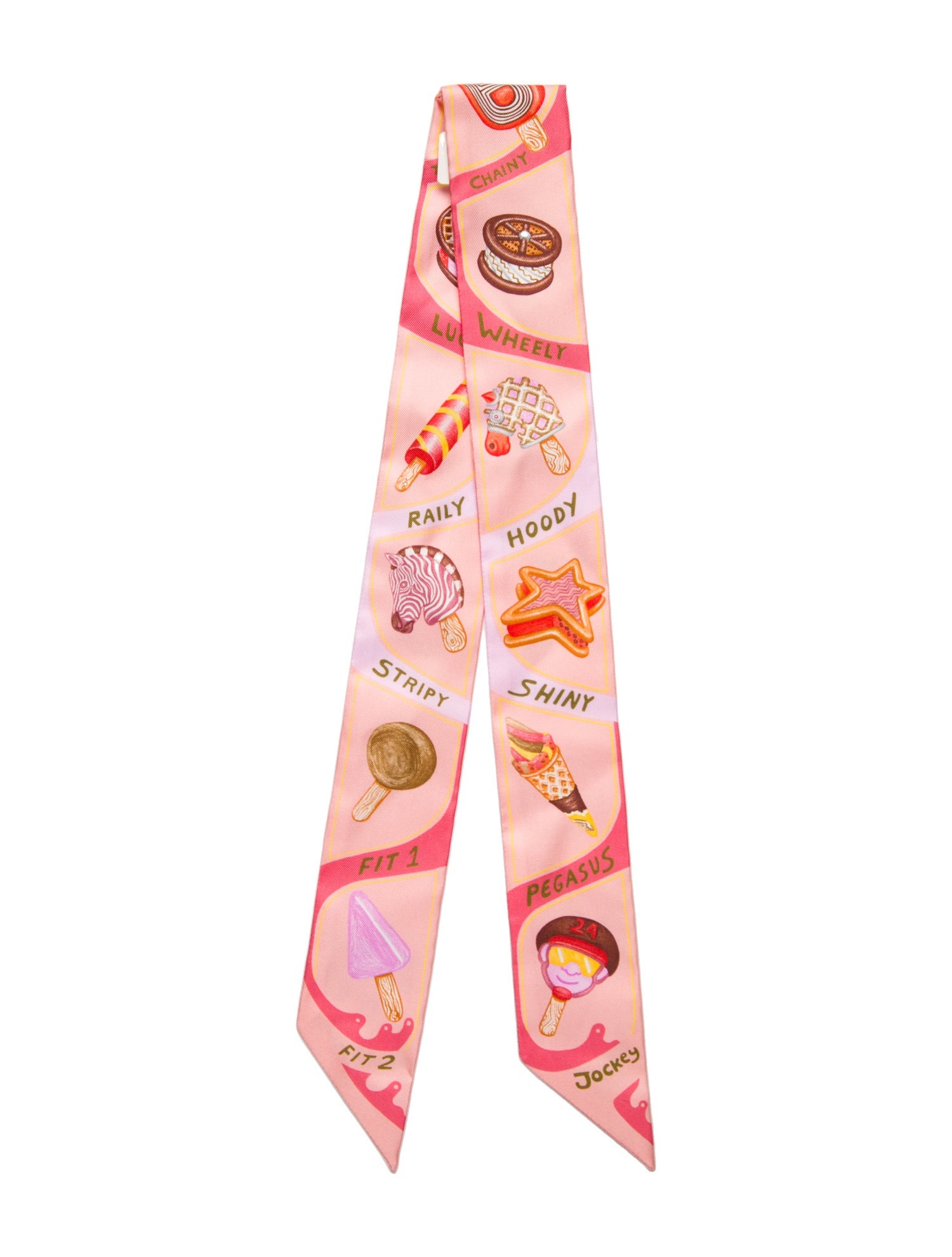 Hermès Funny Ice Cream Silk Twilly Scarf w/ Tags