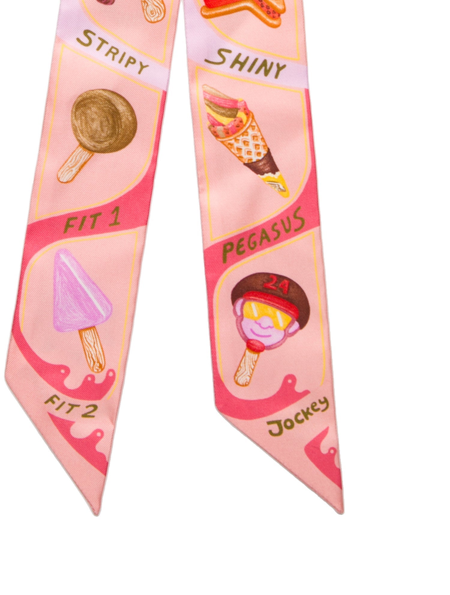 Hermès Funny Ice Cream Silk Twilly Scarf w/ Tags