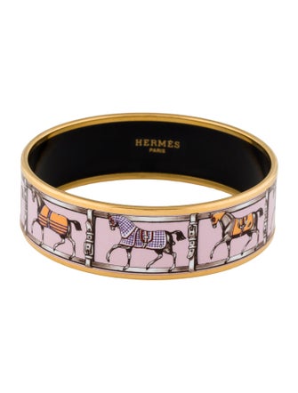 Hermès Wide Enamel Bangle Bracelet