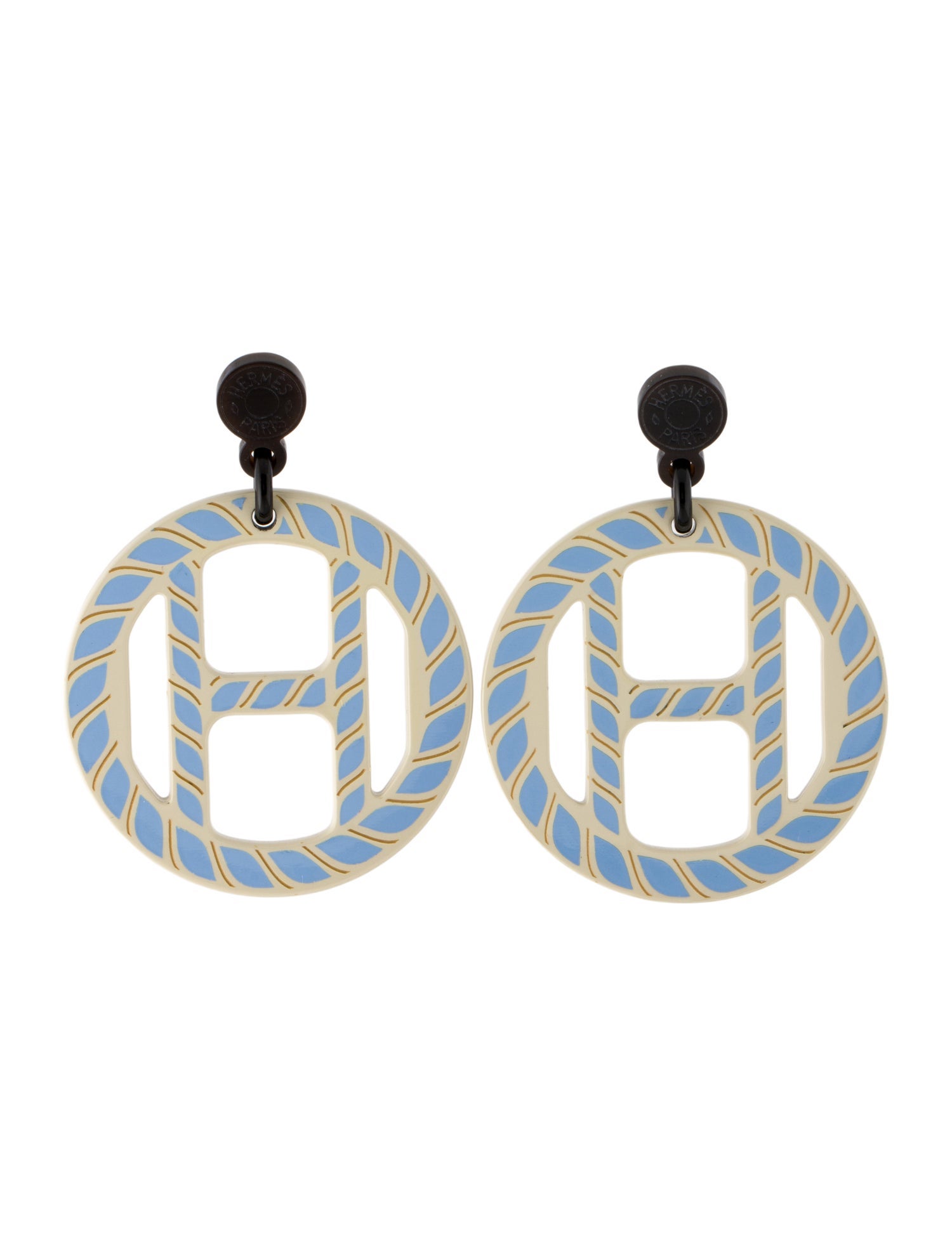 Hermès H Equipe Drop Earrings