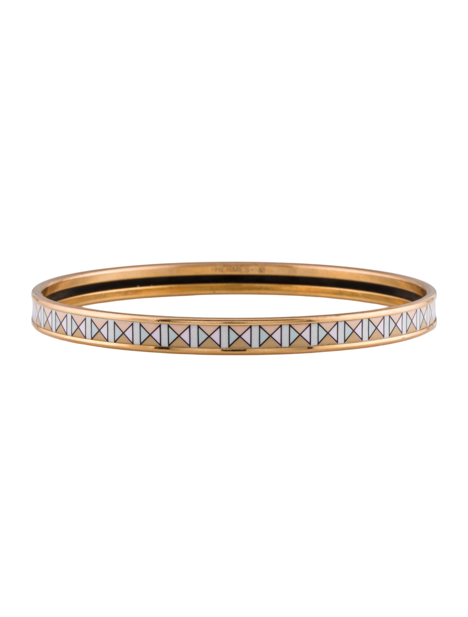 Hermès Narrow Enamel Bangle Bracelet