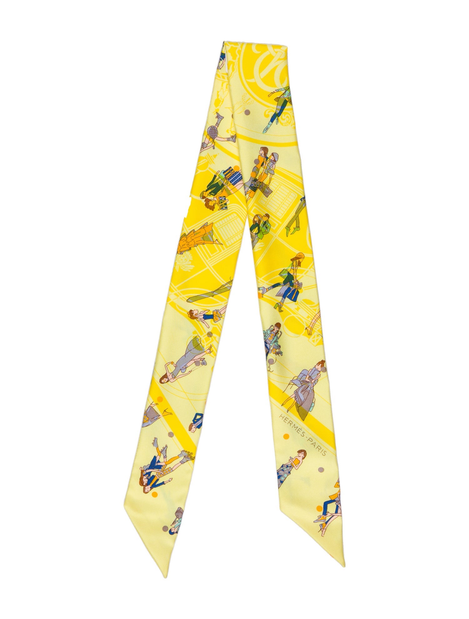 Hermès Ex-Libris Les Parisie Silk Twilly Scarf w/ Tags