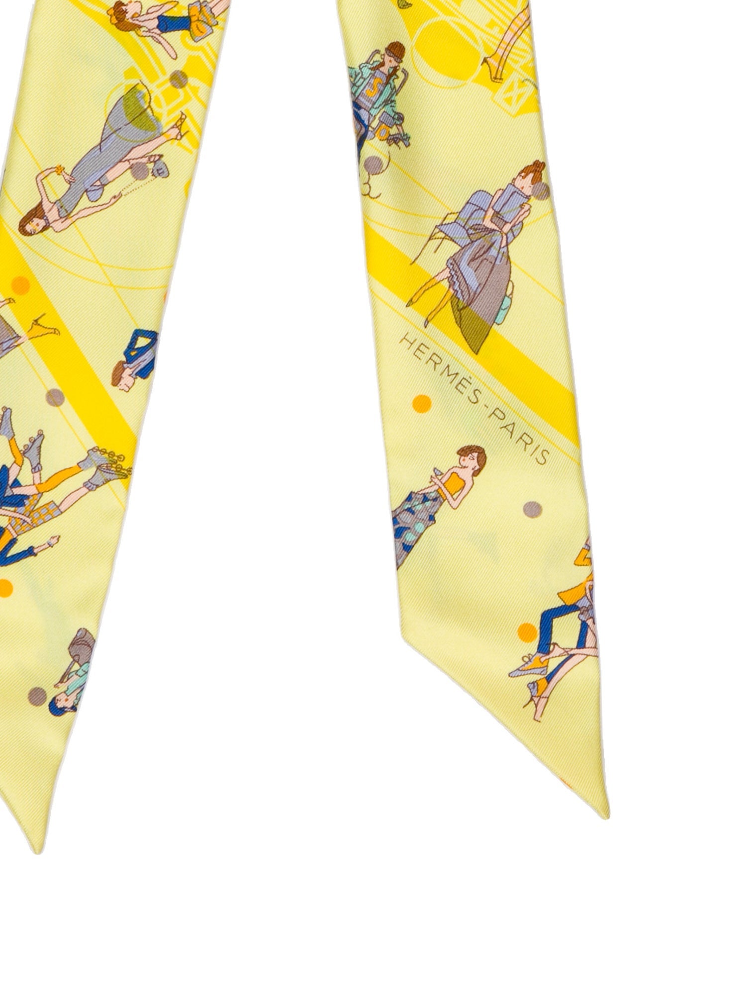 Hermès Ex-Libris Les Parisie Silk Twilly Scarf w/ Tags