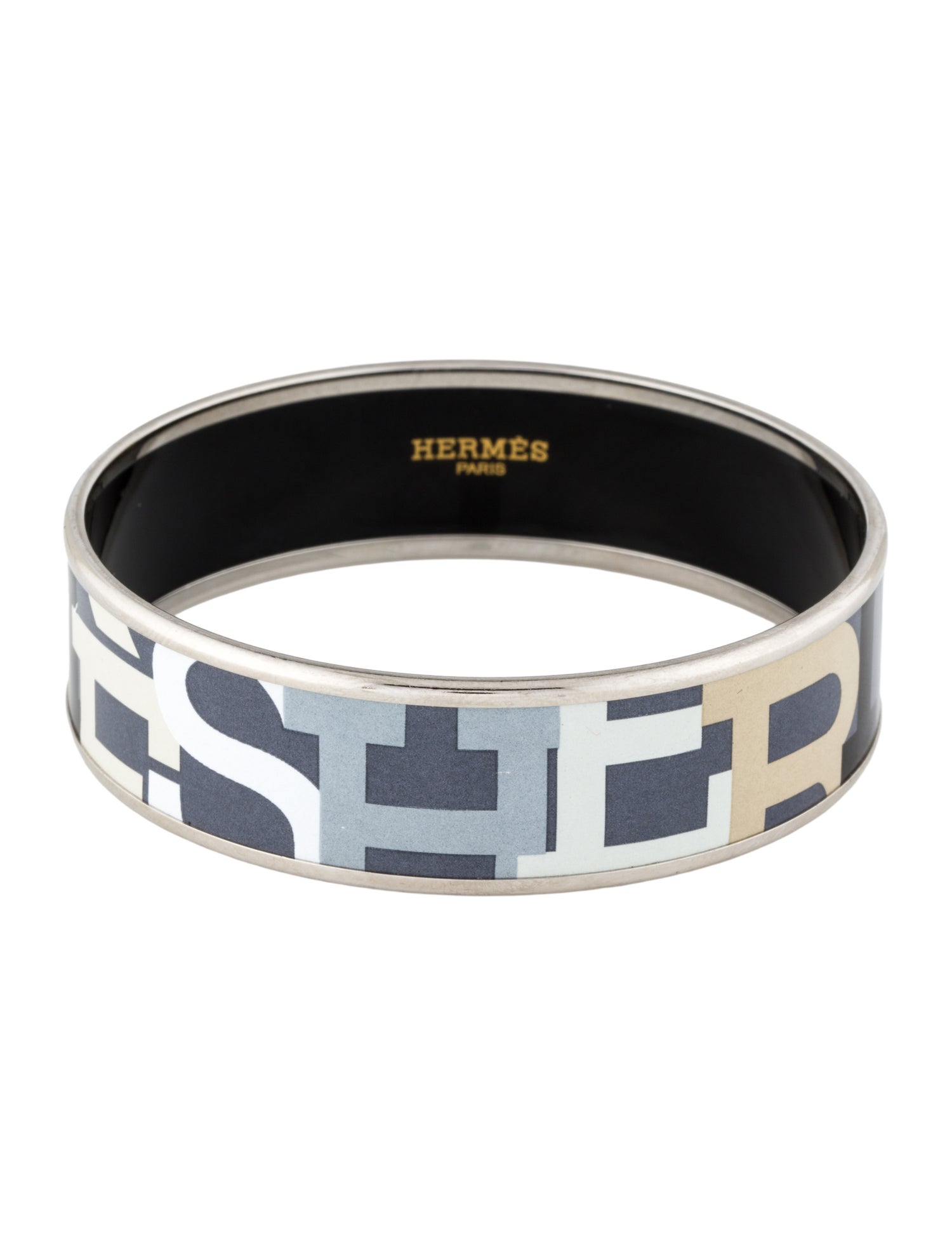 Hermès Wide Enamel Bangle Bracelet