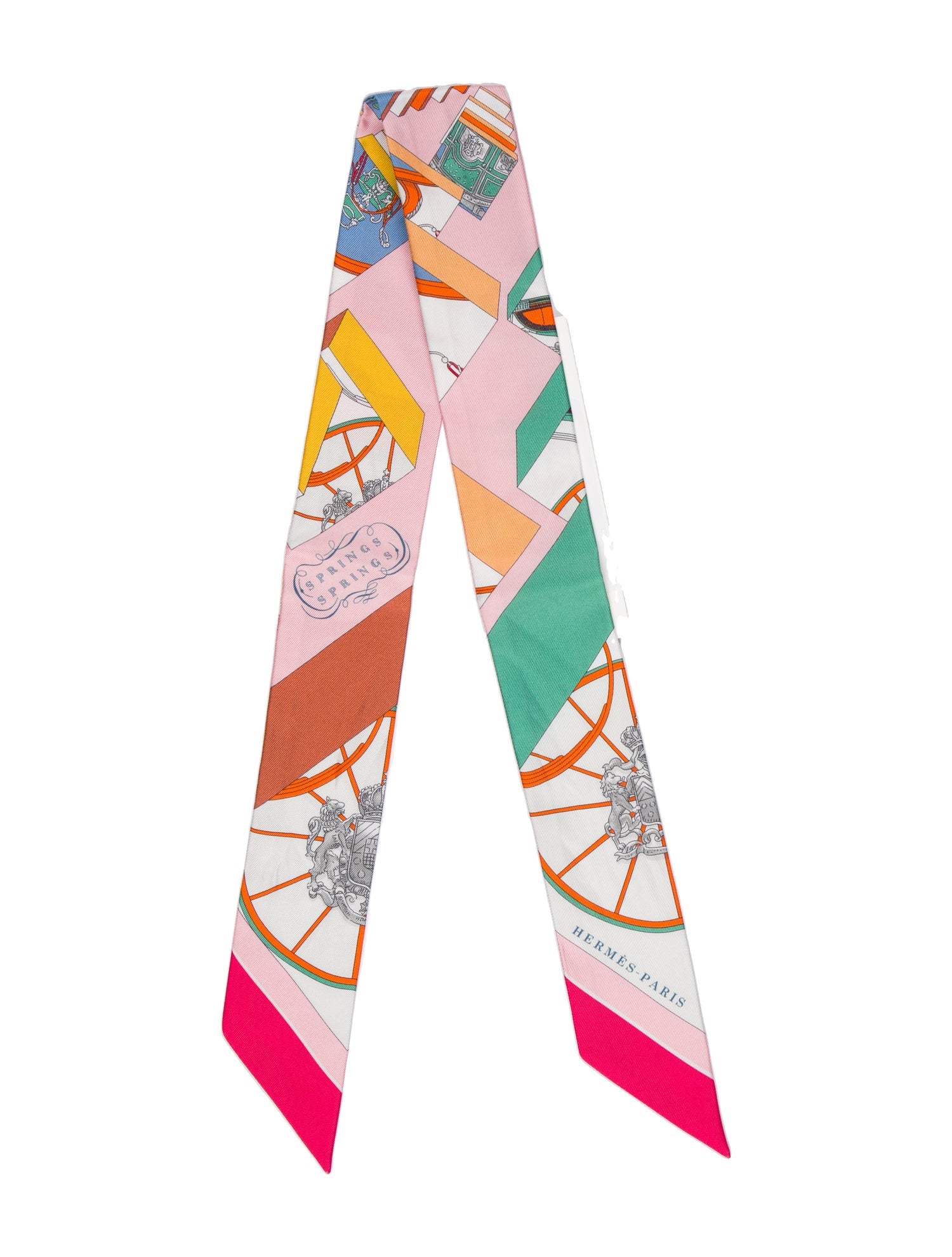 Hermès Springs Springs Silk Twilly Scarf