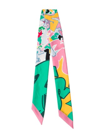 Hermès Graffiti Silk Twilly Scarf