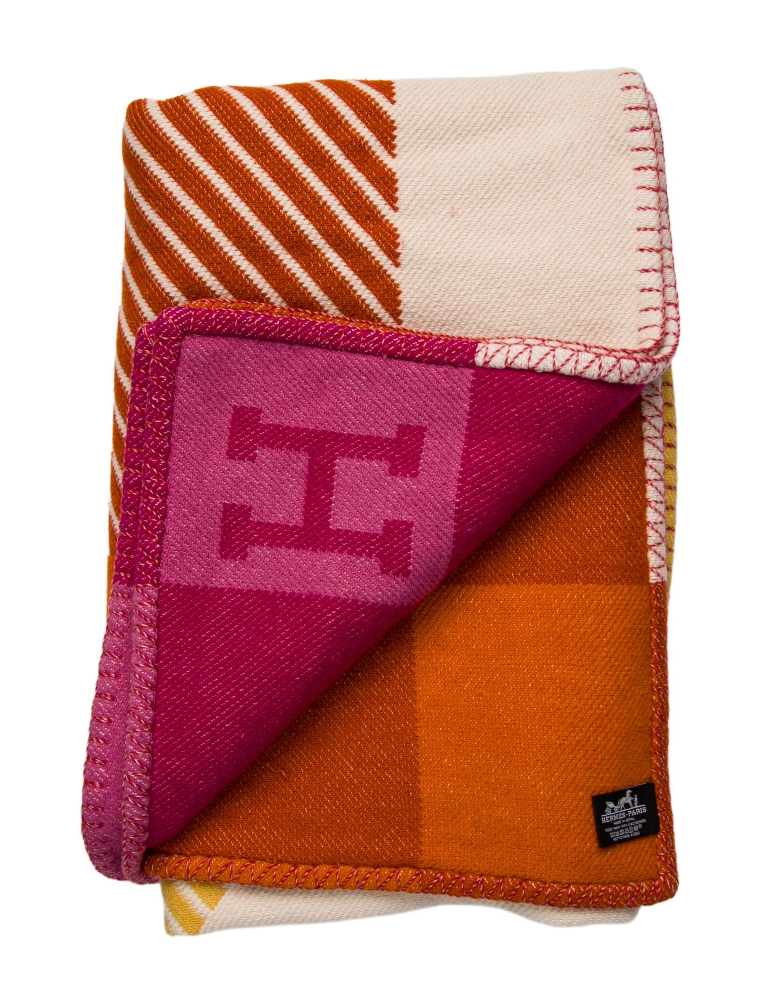 Hermès H Drapeau Throw Blanket