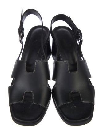 Hermès Elbe 60 H Logo Slingback Sandals