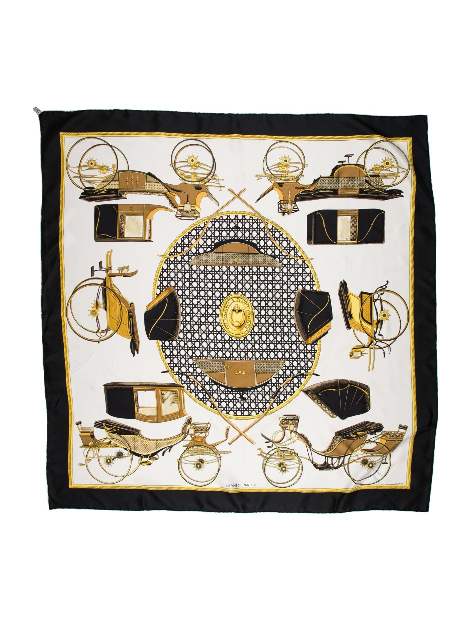 Hermès Les Voitures a Transformation Silk Scarf