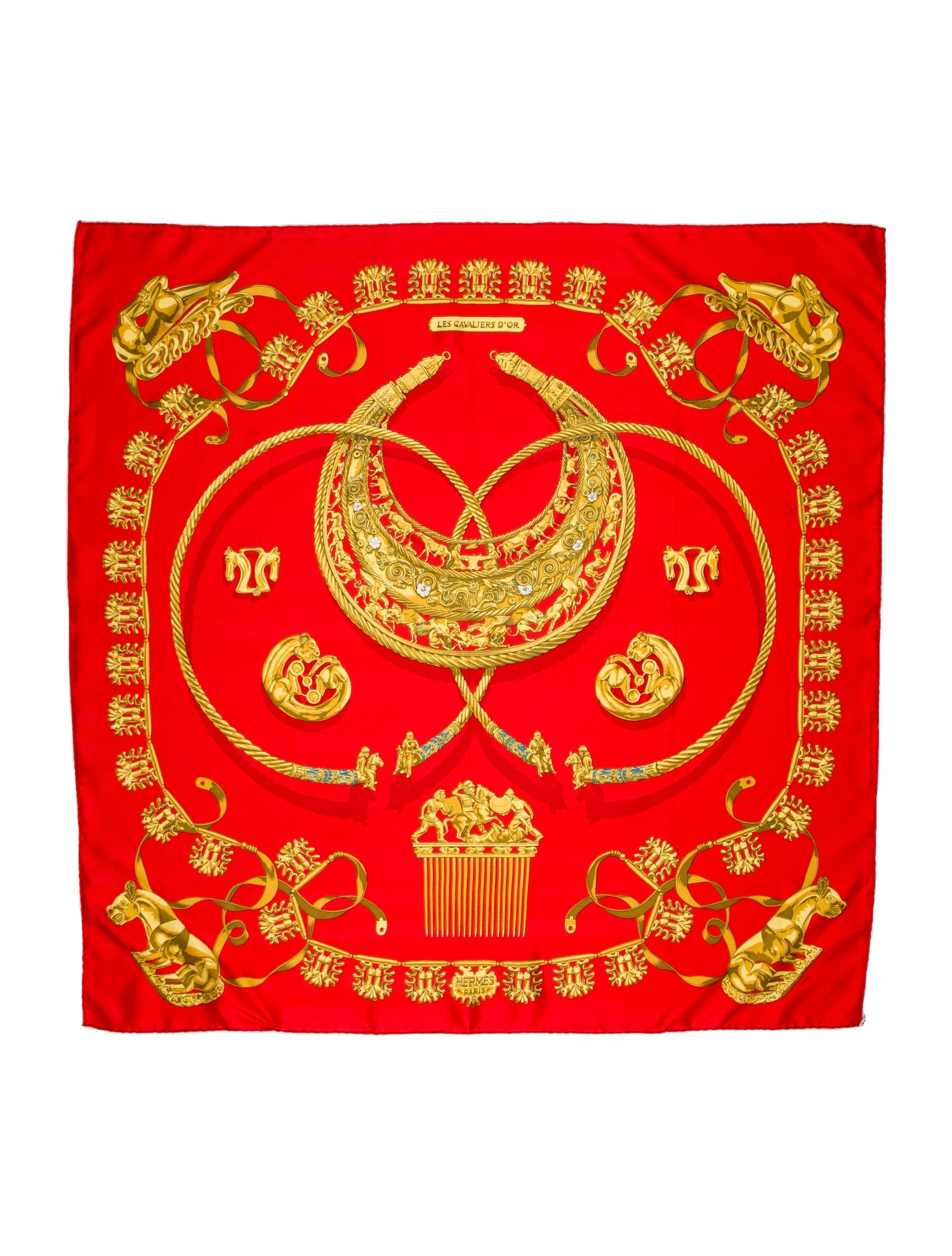 Hermès Les Cavaliers d'Or Silk Scarf